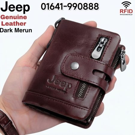 100% Original Leather Money Bag – (Dark Merun)
